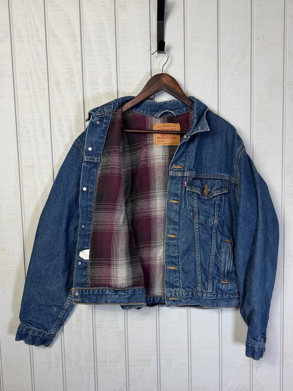 Vintage Levis Jacket Men 42 90s Type 3 Flannel Lined Made In USA 1998
